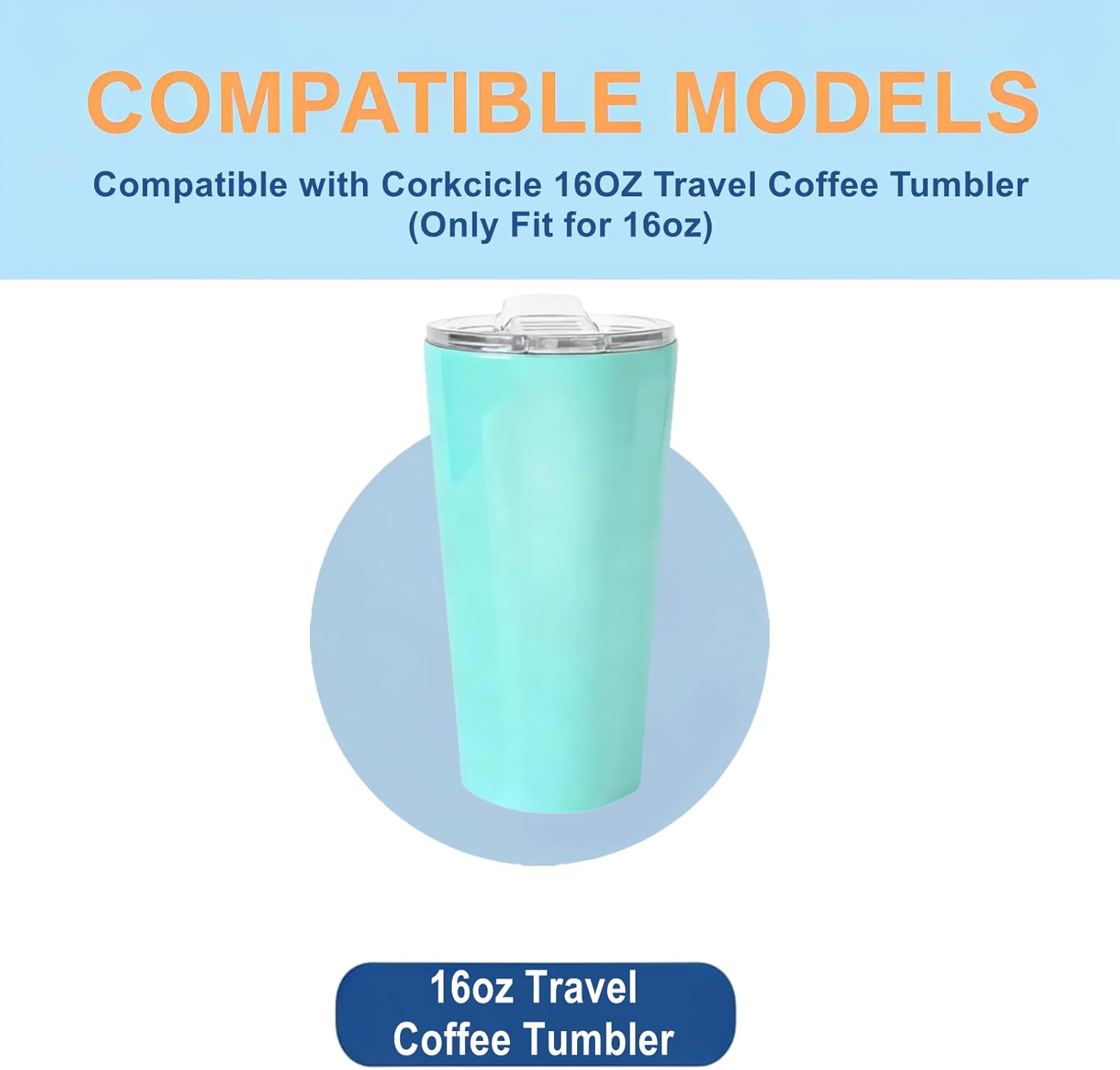 Compatible with Corkcicle Replacement Lid,1Pack Spill-Proof Replacement Lid ONLY Compatible with Corkcicle 16OZ Travel Coffee Tumbler.