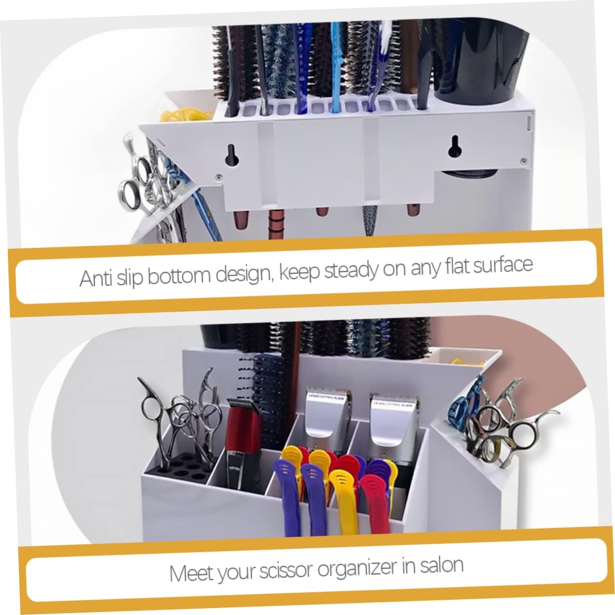 Hair Stylist Scissors Holder Organizer Anti-Slip Design Desktop Storage Tool for Salon Station Hair Dryer and Brush Holder for Professional Use