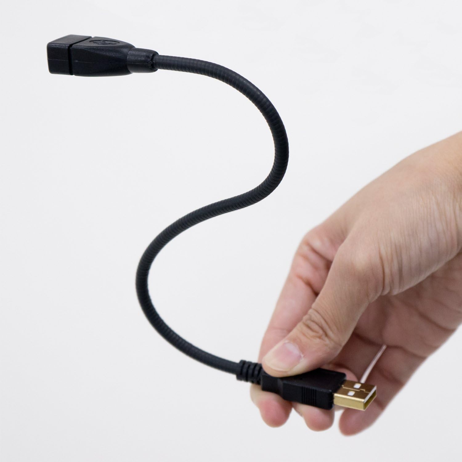 MIYOSHI MCO USB-EX21BK USB Extension Cable with Flexible Cable for Securing USB Ports, 6.9 inches (15 cm), Black