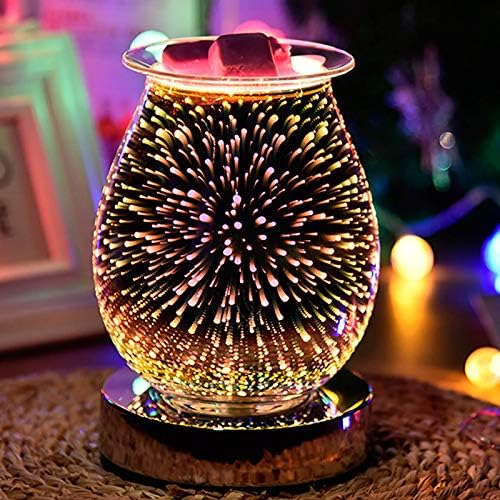 TopHGC Wax Melts Burner Aroma Light, 3D Touch Base Starburst Design Night Light - Plug in Electric Wax Burner for Wax Melts, Oil Burner & Oil Diffuser (Firework)