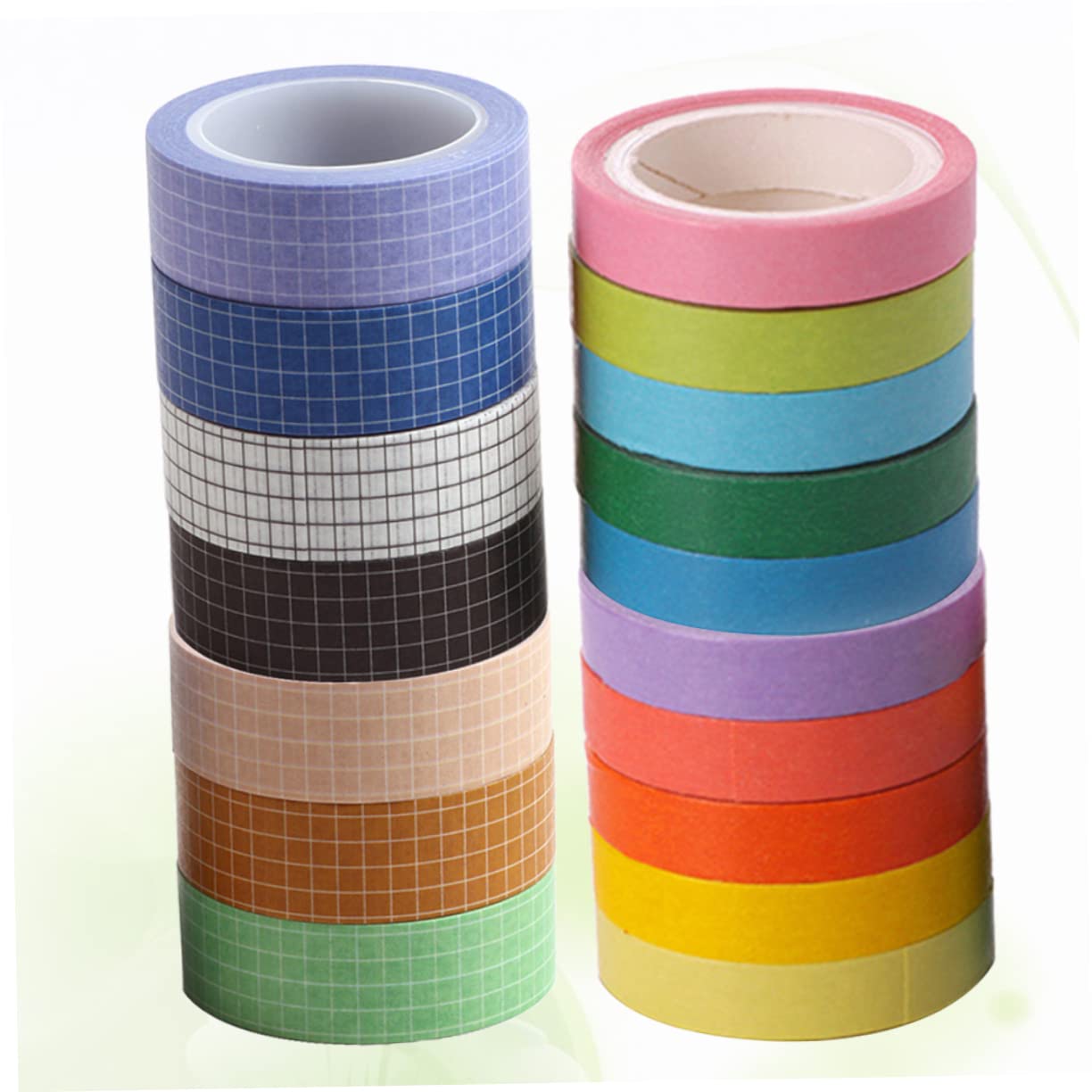 COHEALI 3 Set Di Nastri Washi Decorativi Larghi Per Scrapbooking Mascheratura Di Carta Adesiva Griglia Con Motivi Solidi 17 Pezzi * 3