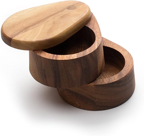 Miniatura 6 de Ironwood Gourmet Caja giratoria de sal de doble capa, madera de acacia