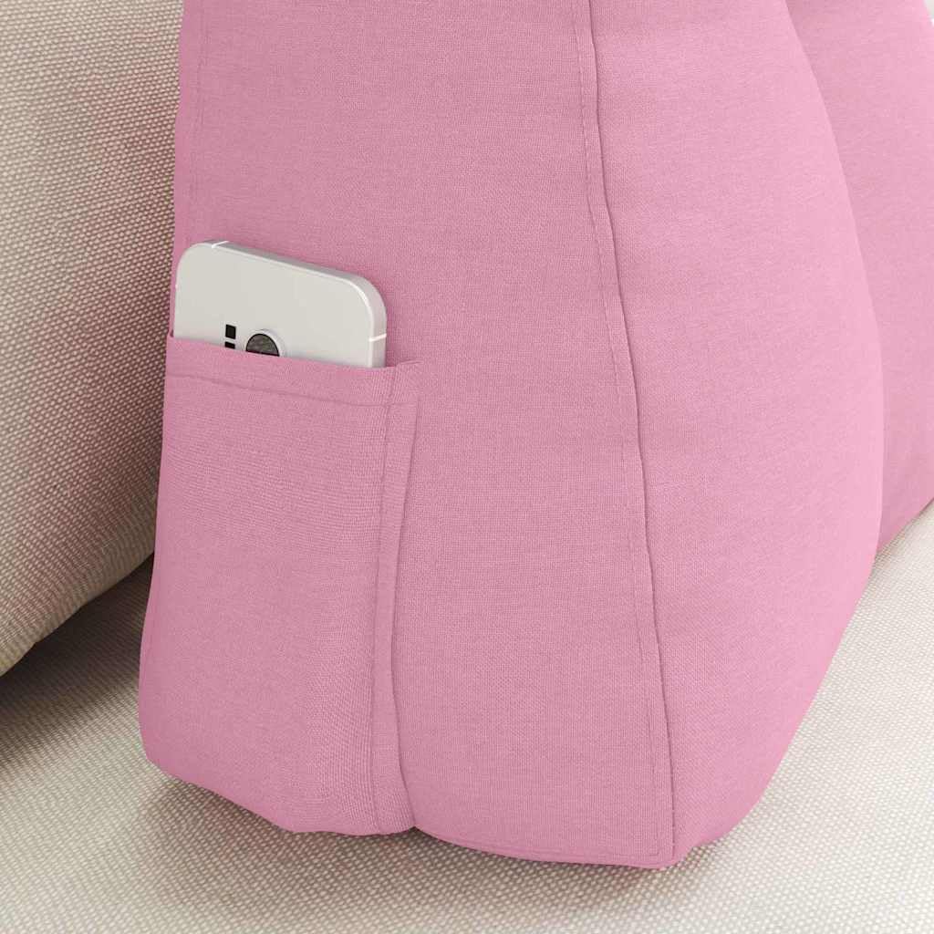 Cuscino per schiena rosa, 60 x 24 x 50 cm, tessuto in velluto, imbottitura ergonomica in poliestere, per divano, letto, uso interno, pezzo unico
