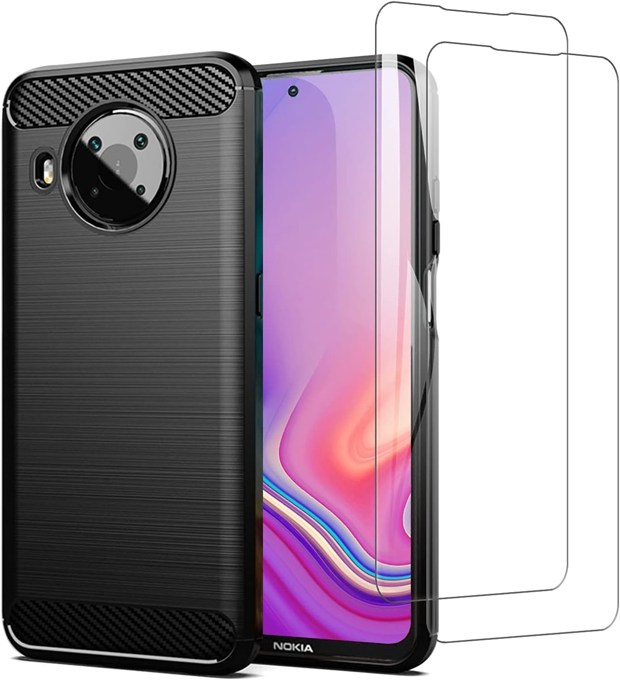 SCL Case for Nokia X10/X20 with Screen Protector for Nokia X10/X20 Case and Screen Protector Nokia X10/X20 Tempered Glass [2 Pack] + Cover, Anti-Scratch TPU Protective Cover, Anti-Fingerprint