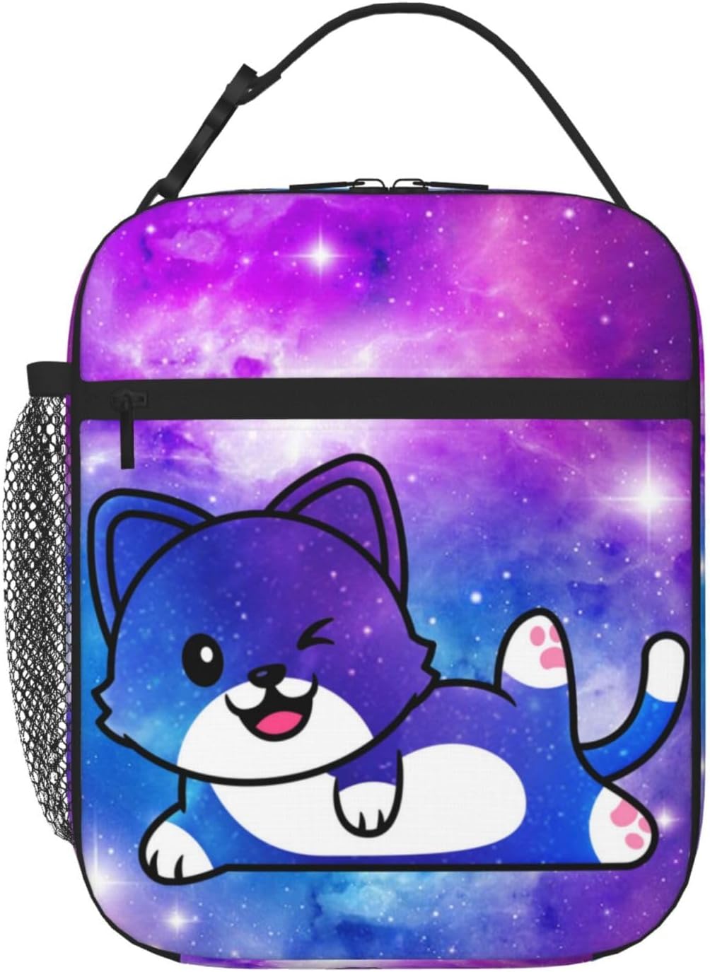 Galaxy Cute Cat Insulated Lunch Bag,Kids Lunch Box for Girls Boys Teens