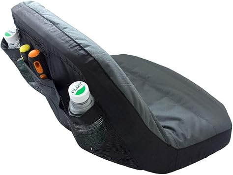 POWERWORKS Weatherproof Deluxe Riding Lawn Mower Seat Cover, Medium, Black