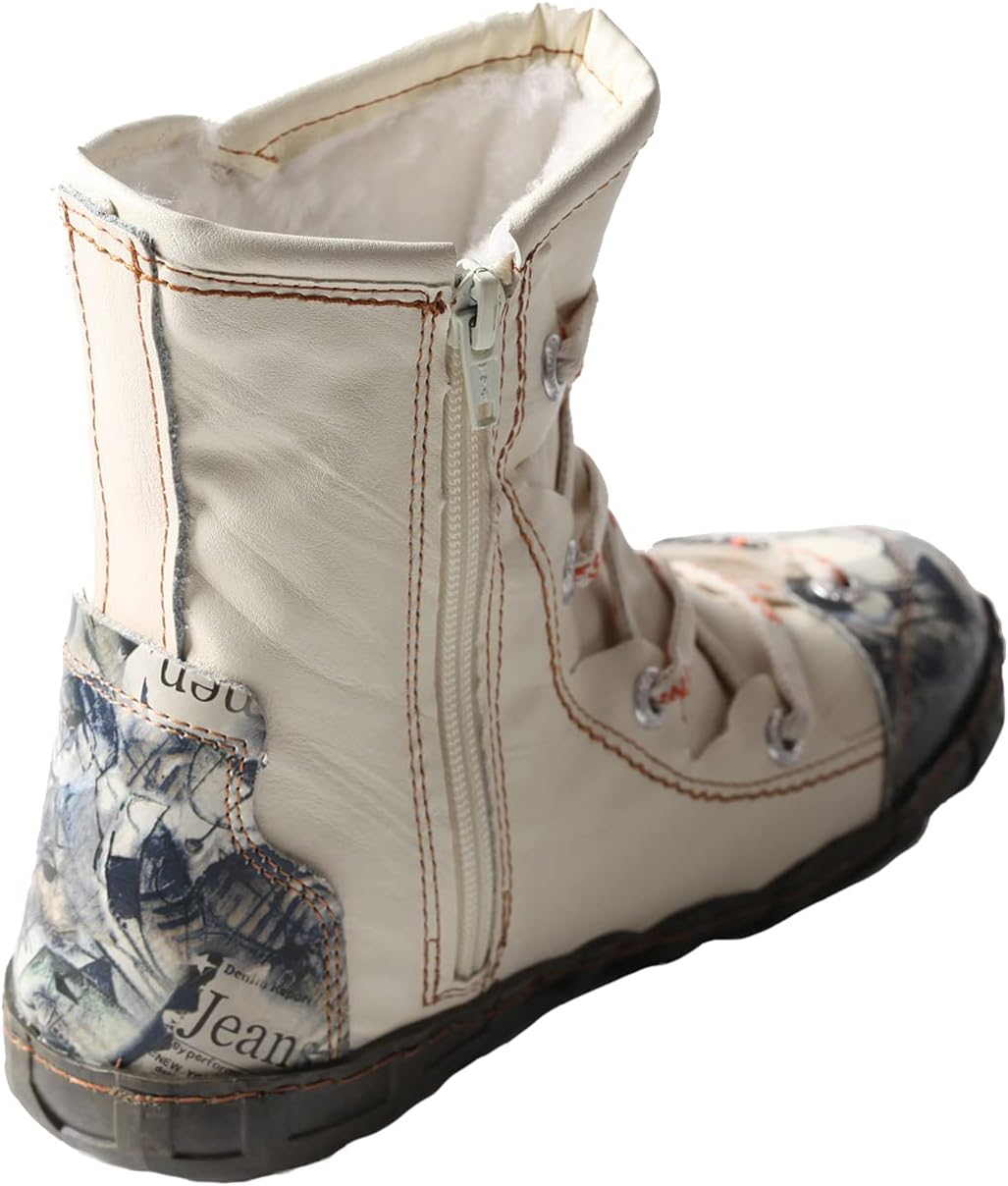 TMA EYES Women's Camo PU Leather Fashion Short Duck Boots