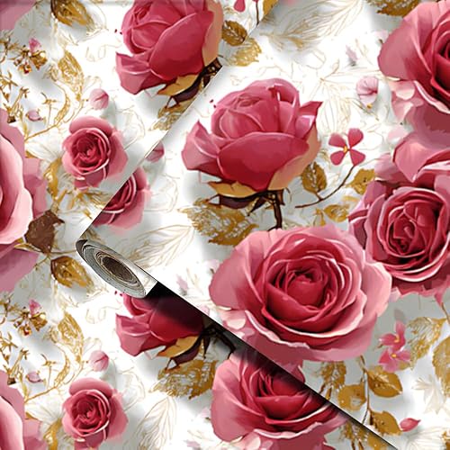 Miniatura 13 de I Love You - Papel tapiz floral para despegar y pegar, para el día de San Valentín, sobre de flores rosas, papel de contacto, amor romántico,