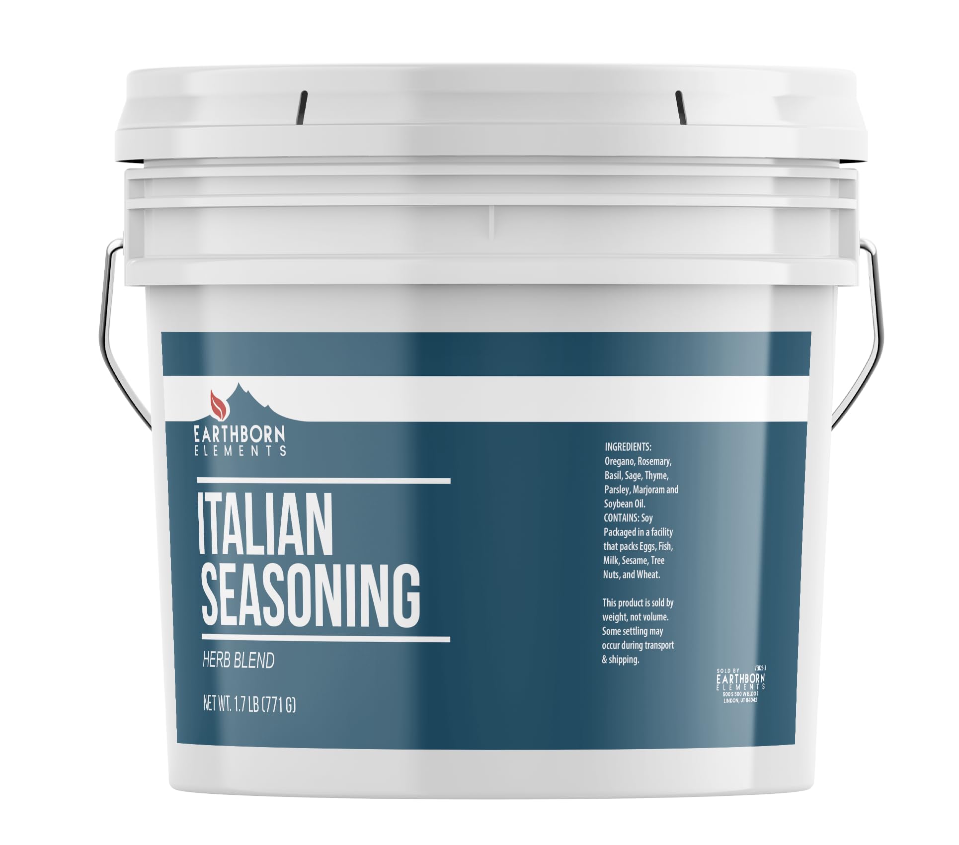 Earthborn Elements Italian Seasoning 1 Gallon Bucket, Herb Blend, Savory Flavor