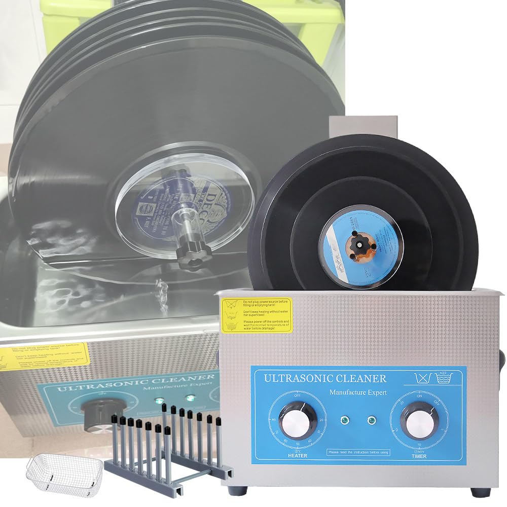 Nettoyeur de disques vinyles 6.5L - Vibration à Double fréquence, minuterie et contrôle de la température - Nettoie de 1 à 6 disques