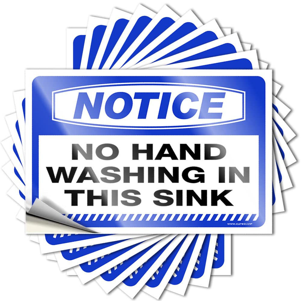 Bumper Stickers Notice No Hand Washing in This Sink Stickers 10 Pcs Funny Car Decals Outdoor Bar Decor(6X9CM)