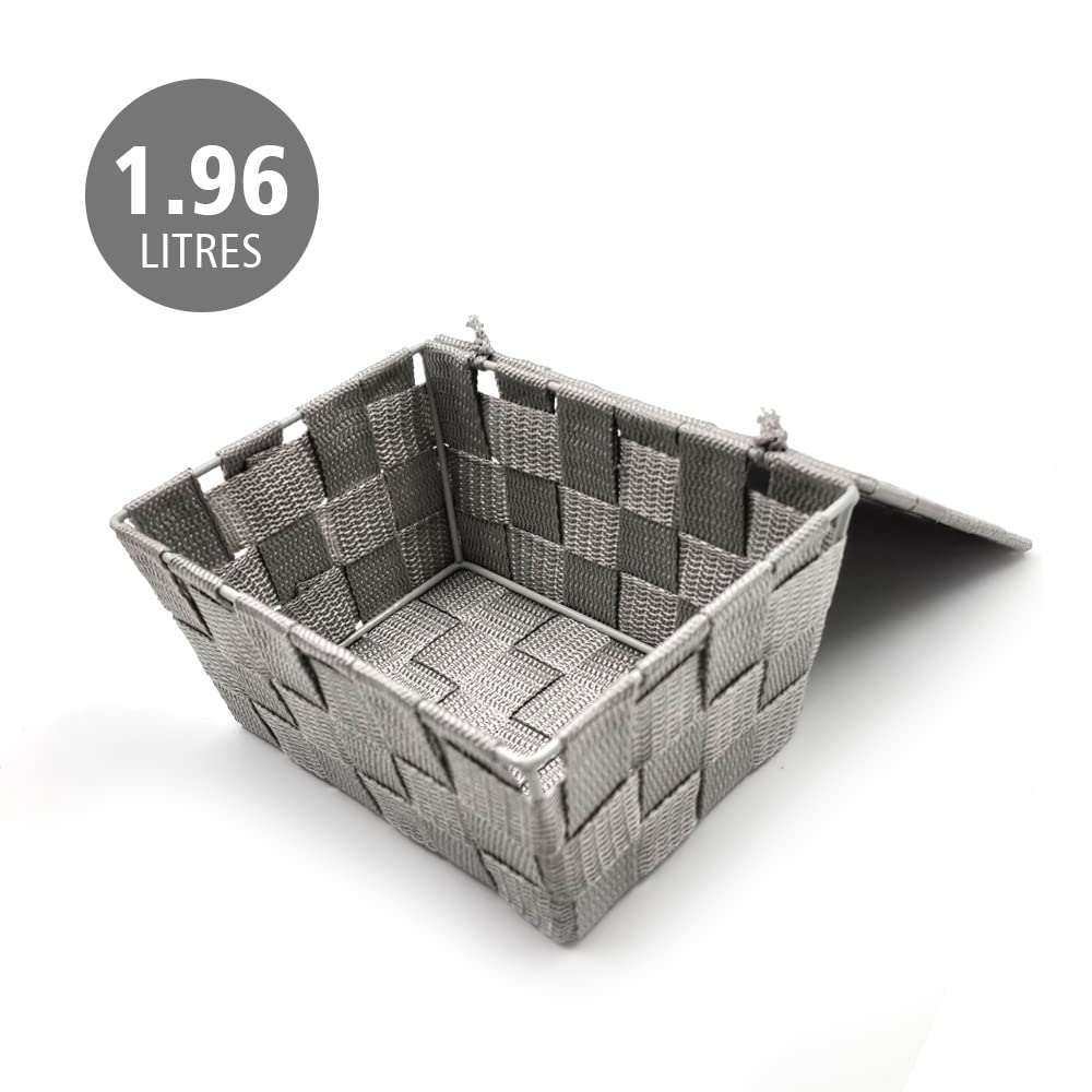 Schone Panier Carré Tissé - 4,5 L - Solution De Rangement élégante Pour Les Objets Essentiels (gris, 1