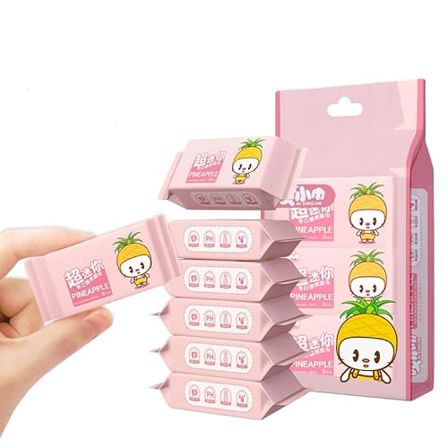 Paquete de 12 toallitas de agua en total, mini toallitas de limpieza de viaje increíblemente compactas, toallitas húmedas respetuosas con la piel,