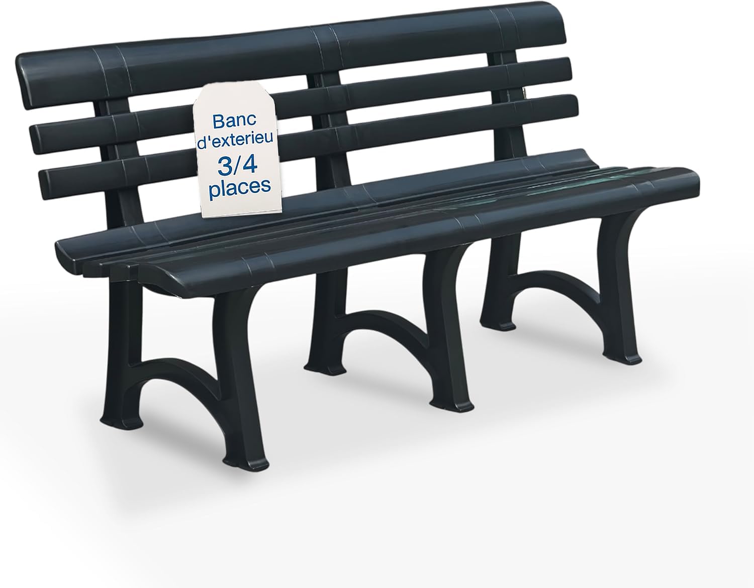 TOMAINO - Banc de Jardin en Plastique 3 ou 4 Places - d'Extérieur pour Balcon, Terrasse Véranda - New Anthracite