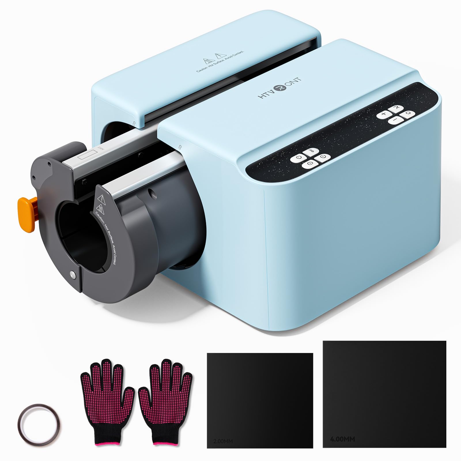 HTVRONT Auto Tumbler Heat Press - A200 Tumbler Heat Press Machine, Adjustable Pressure & Switchable Heat Plate Attachment, 4 Memory Modes for 15 OZ, 16 OZ, 20 OZ, 30 OZ Tumblers & Glasses, Blue