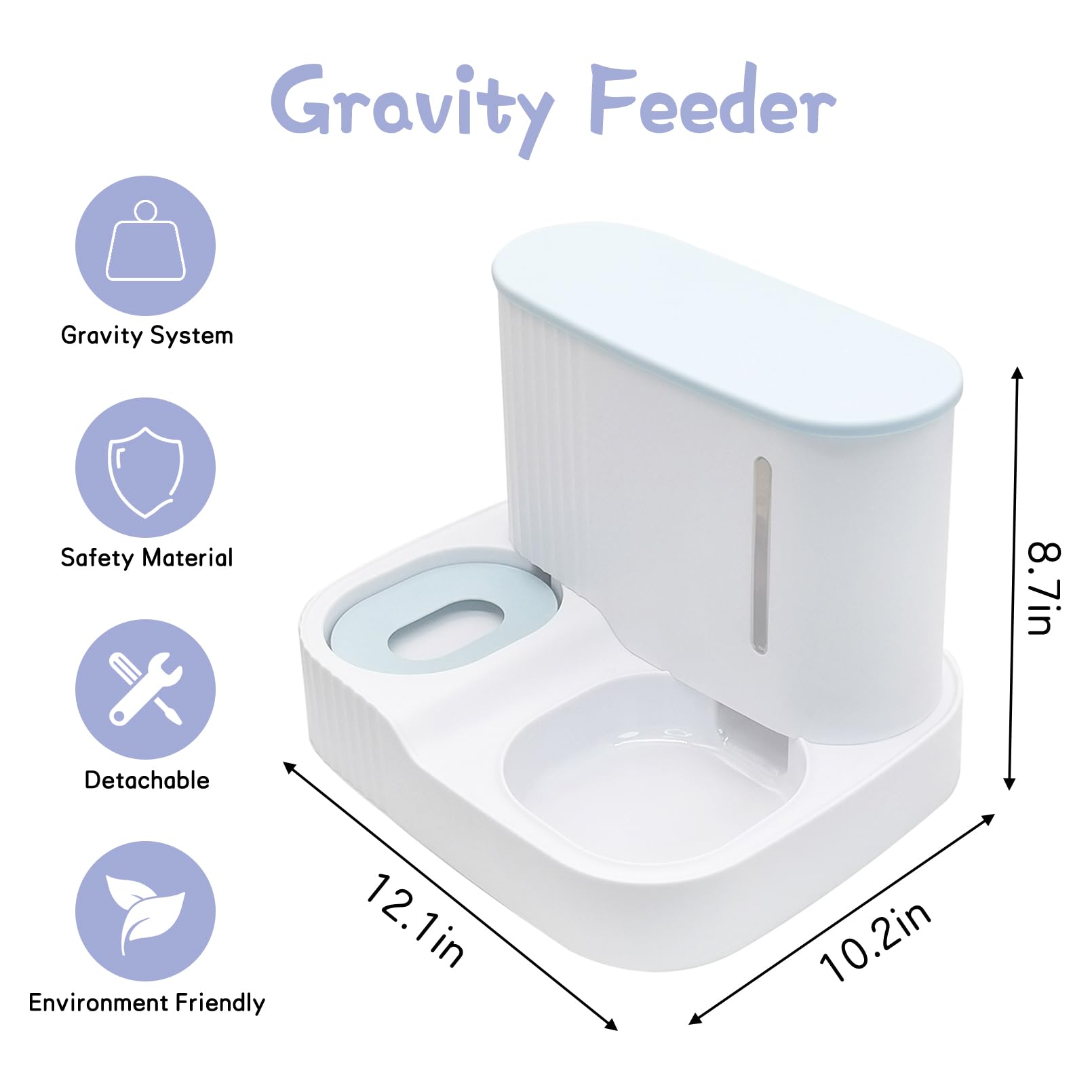 kathson Automatic Cat Food and Water Dispenser, Gravity Feeder Cat Dry Food Pet Feeder and Water Dispenser 2 in 1 Auto Cat Waterer and Feeders for Indoor Outdoor Cats (Green)