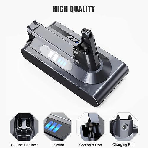 Miniatura 5 de Diseñado para Dyson V10 Batería de repuesto 12V 6000mAh, compatible con V10 Animal V10 Absolute V10 Fluffy V10 Motorhead SV12 Clean Aspiradora