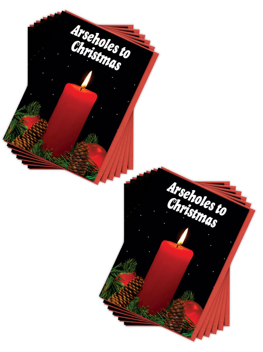 Modern Toss Official Christmas Card Pack - 'Arseholes To Christmas ' - Multipack of 12 Christmas Cards - Cheeky Alternative Card Humour - Funny Unique Xmas Cards - Sold by Brainbox Candy