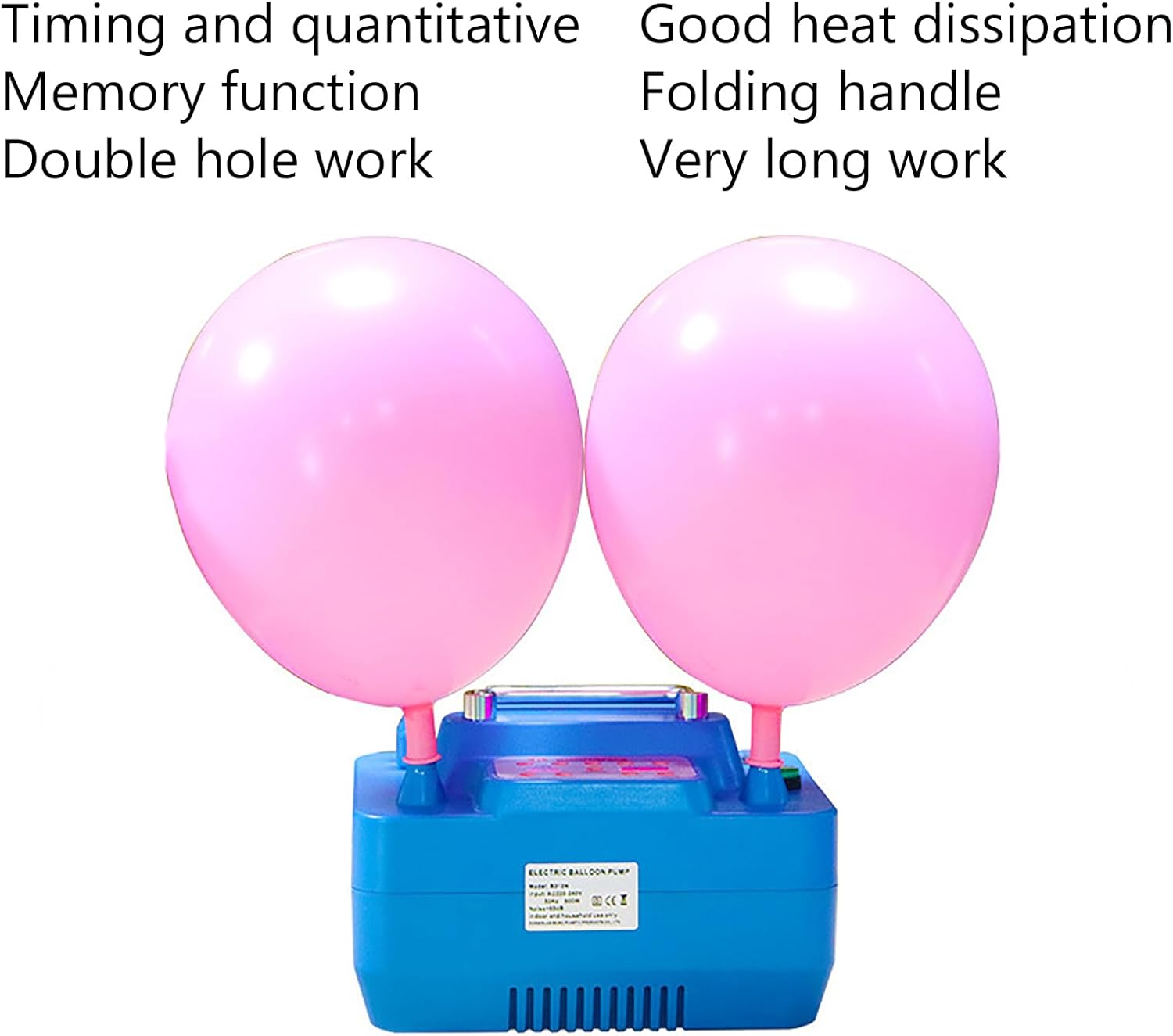 Electric Air Inflator, Portable Air Pump Balloon Pump, Professional Double Hole Inflator, Timing Quantitative with Memory Function Foot Switch for Party Events Decoration