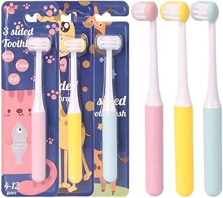 3 Sided Toothbrush 3 Sided Toothbrush Kids Three Sided Toothbrush Surround Toothbrush Kids Kids toothbrushes Toddlers Teeth Brush（3pcs）