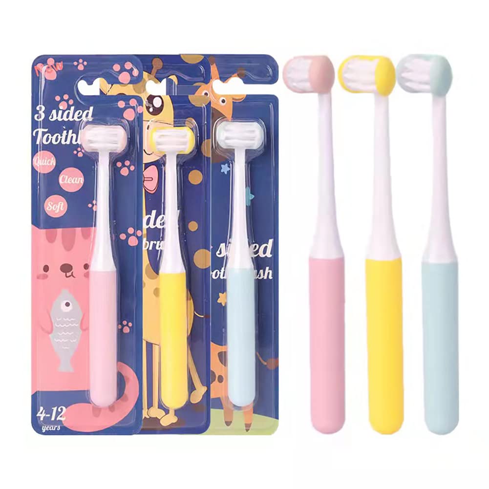 3 Sided Toothbrush 3 Sided Toothbrush Kids Three Sided Toothbrush Surround Toothbrush Kids Kids toothbrushes Toddlers Teeth Brush（3pcs）