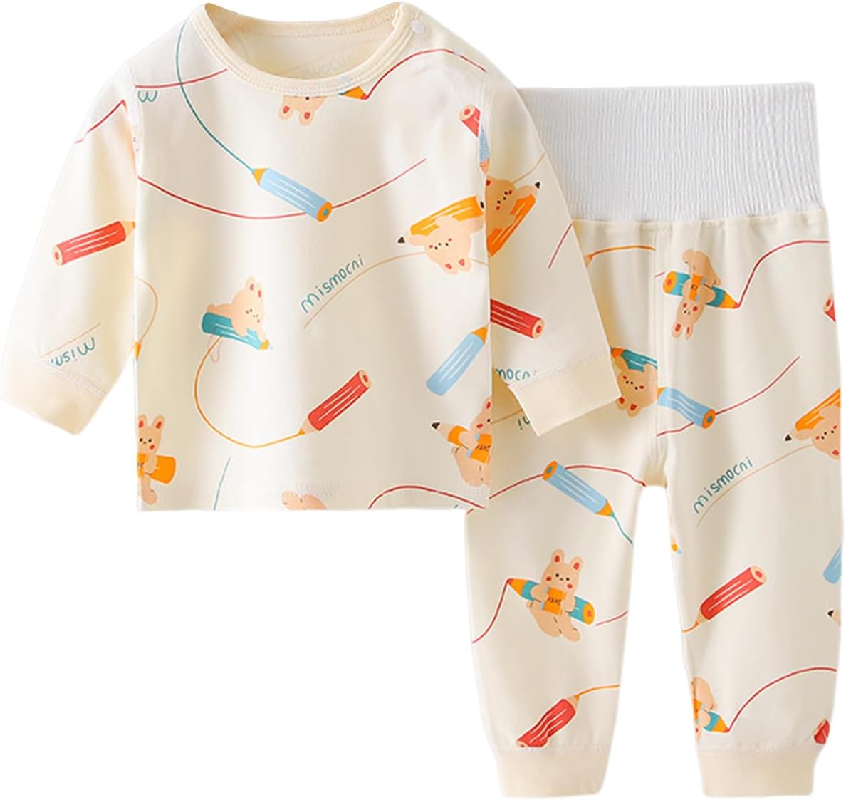 Amazon.co.jp: [Hapipana] ベビー パジャマ 上下セット 腹巻き付き