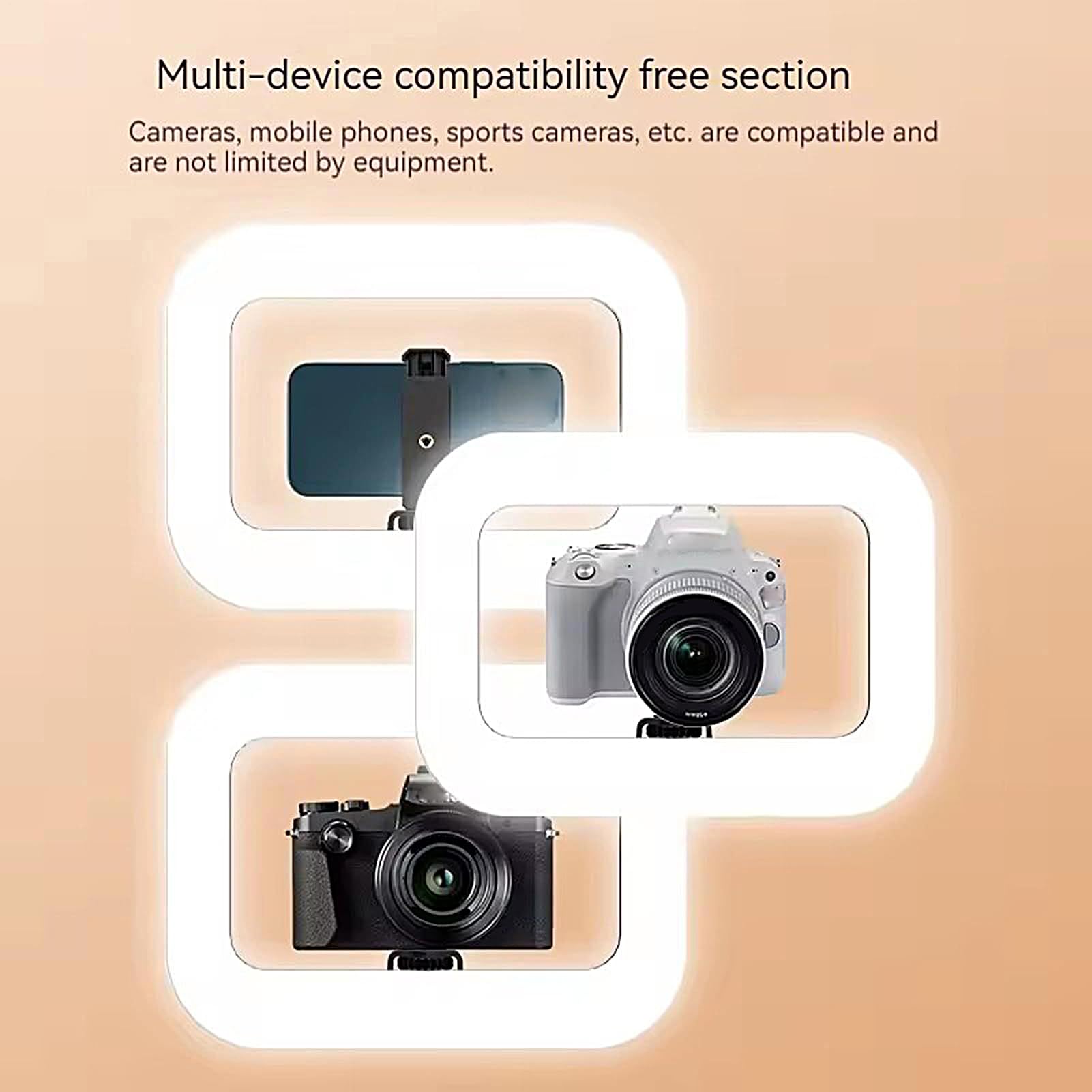 Selfie Stick Treppiede Con Luce Treppiede Regolabile Dimmerabile Portatile | Luce Fill Beauty Ricaricabile A Mano Per Live Streaming Registrazione Video Fotografia Trucco