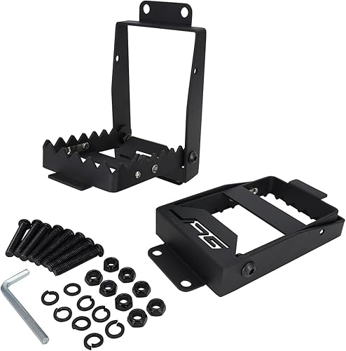 Miniatura 4 de JFG RACING Reposapiés para pasajero trasero ATV plegable antideslizante pedal para pasajero trasero universal para Polaris Sportsman Scrambler