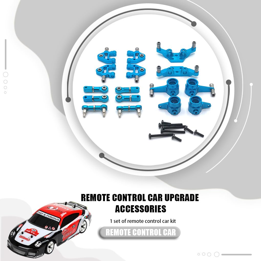 1/28 RC Auto In Metallo Aggiornamento Asta di Sterzo Set Parti Modificate Auto-styling di Ricambio per WLtoys K969 K979 K989 K999 P929, Blu