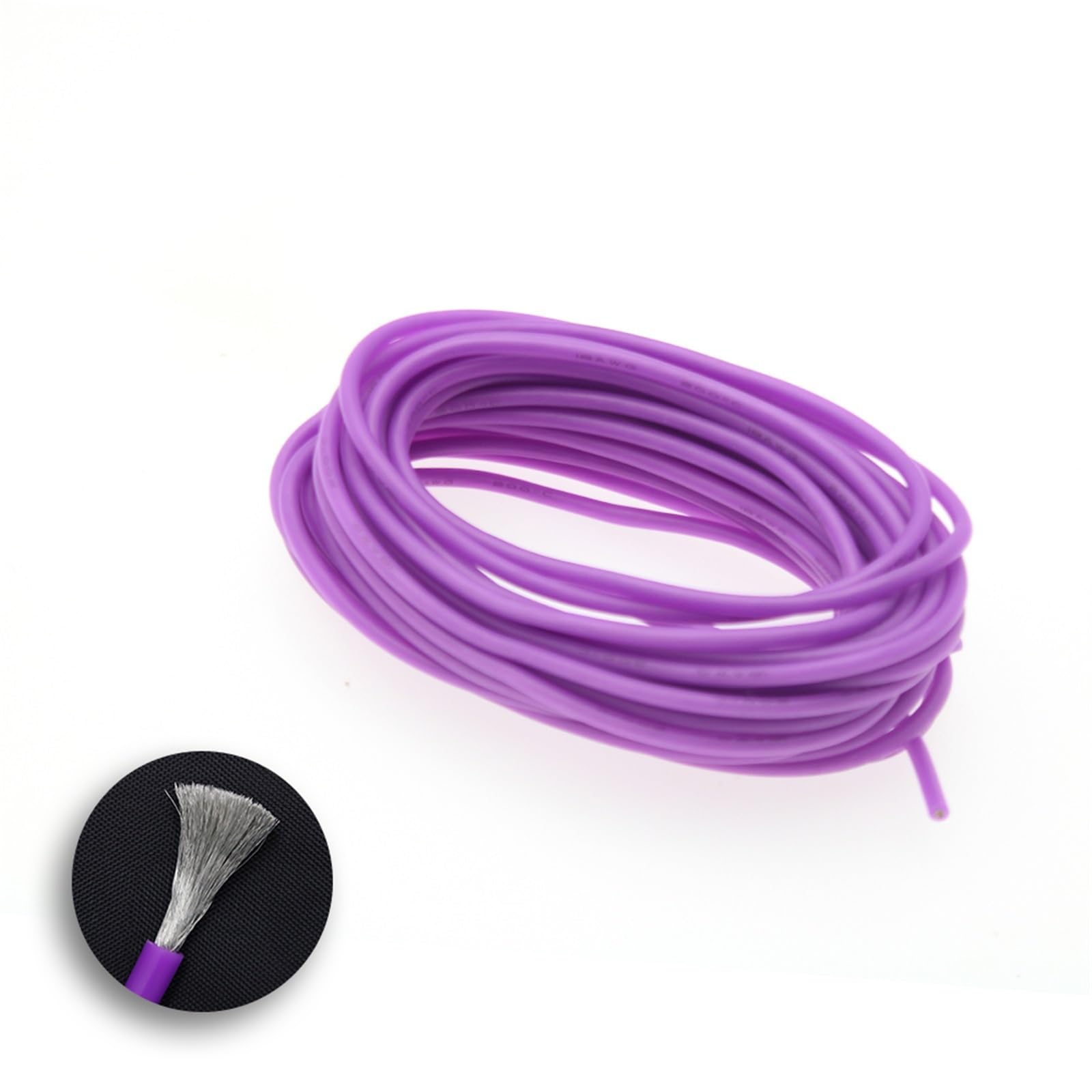 Outdoor Extension Extra Soft High Temperature Silicone Wire Cable 12AWG 14AWG 16AWG 18AWG 20AWG 22AWG 24AWG 26AWG Wire Solar sheathed(Purple,14AWG 1meters)