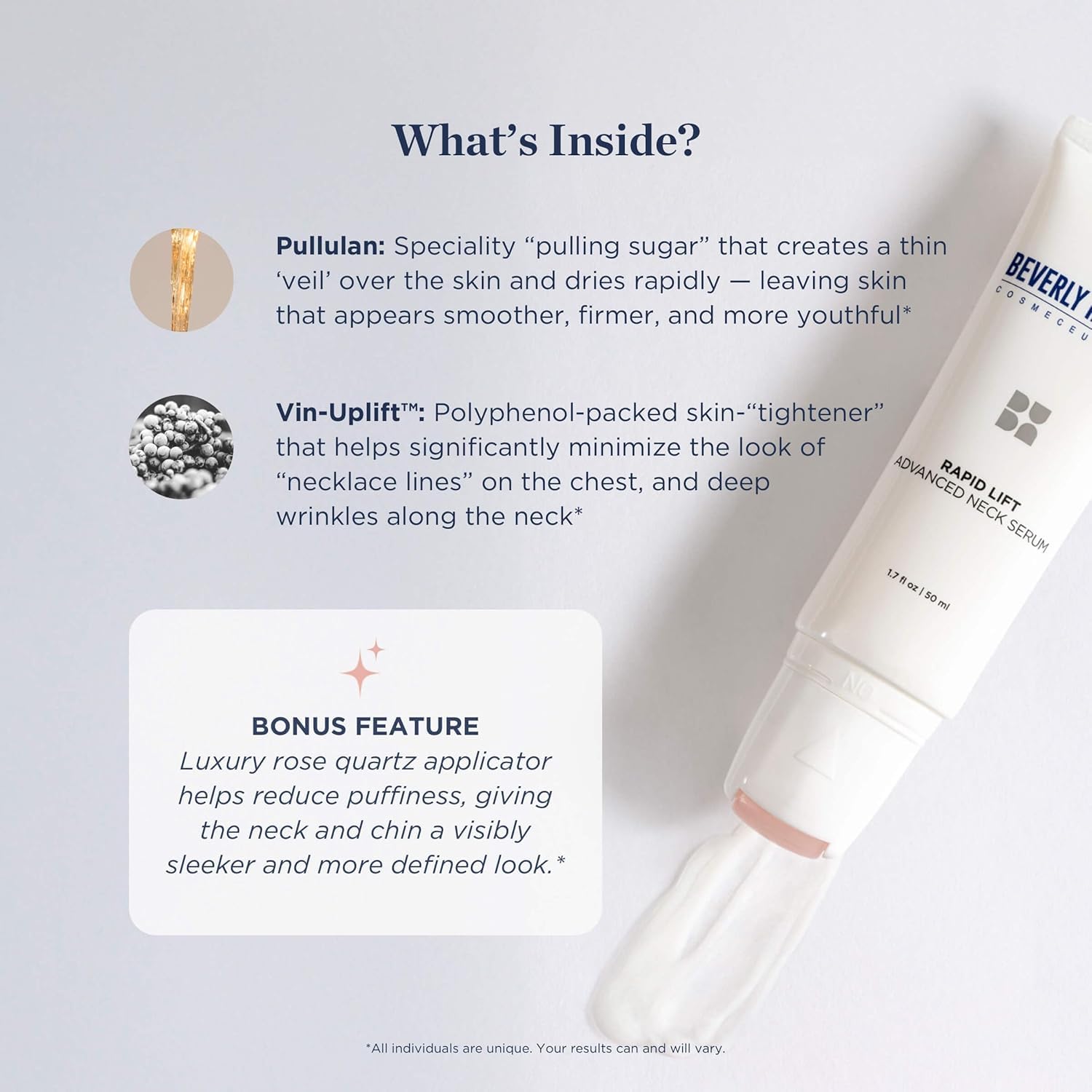 Beverly Hills MD Rapid-Lift Advanced Neck Serum- Reduce Wrinkles & Tone Skin- Anti-Aging Formula for Lifting and Smoothing Sagging Skin on Neck, Chin, & Chest w/Polyphenols (New Formula)