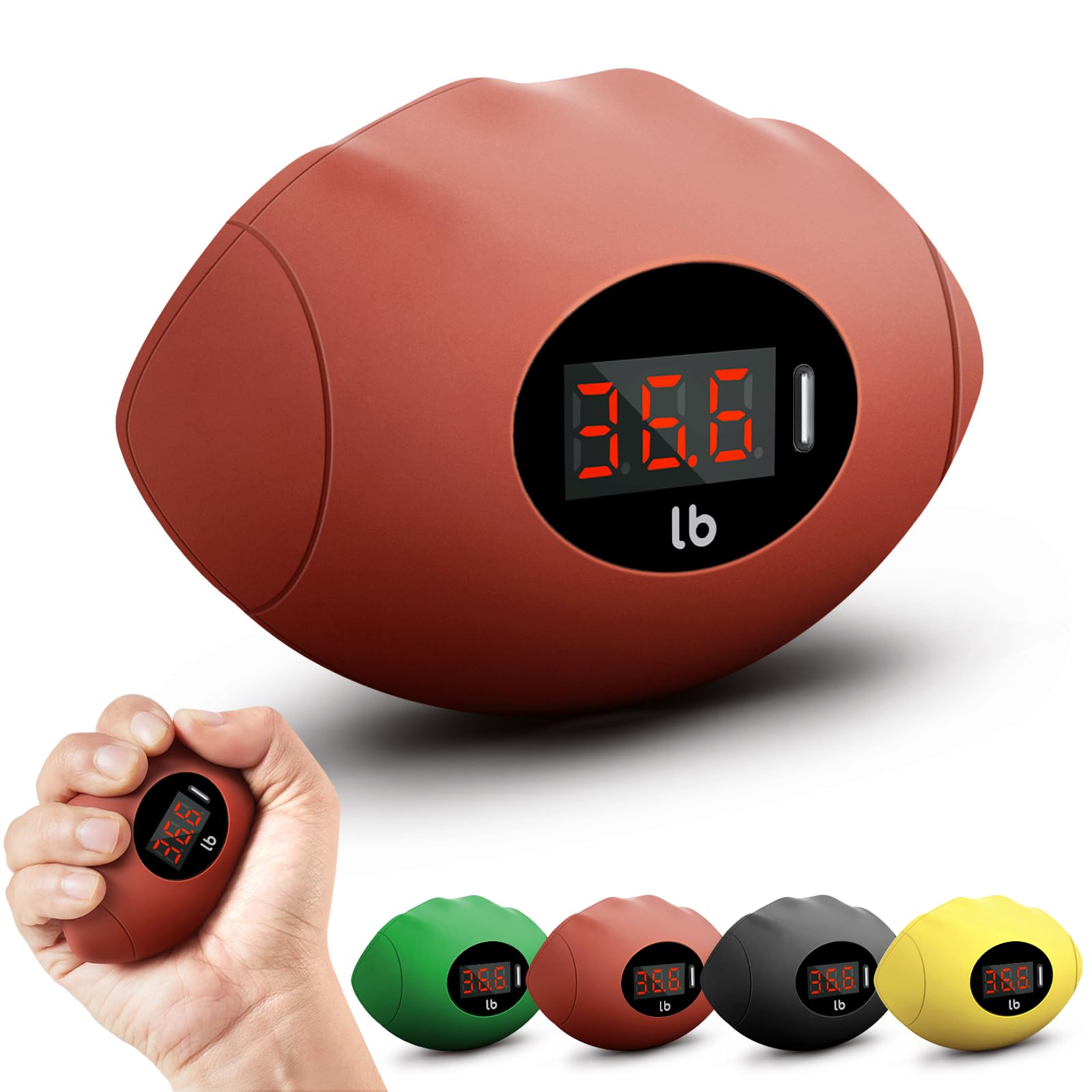 Grip Strength Trainer Tester, Hand Grip Strengthener Dynamometer, Forearm Finger Strengthener, Stress Balls for Adults/Kids, Rechargeable Digital Grip Strength Tester (220.4Lbs/100kg)