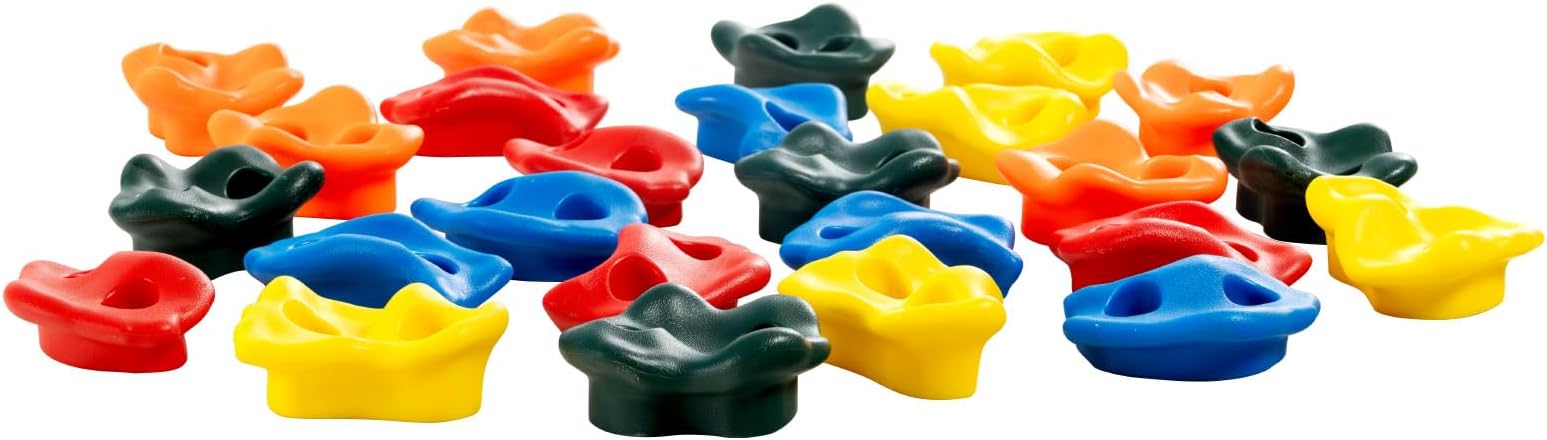 VEVOR 25 Rock Climbing Holds, Multi-Size and Multi-Colored Climbing Rocks for Kids and Adults, Rock Wall Holds with Mounting Hardware, Climbing Wall Grips for Indoor and Outdoor Playground Play Set