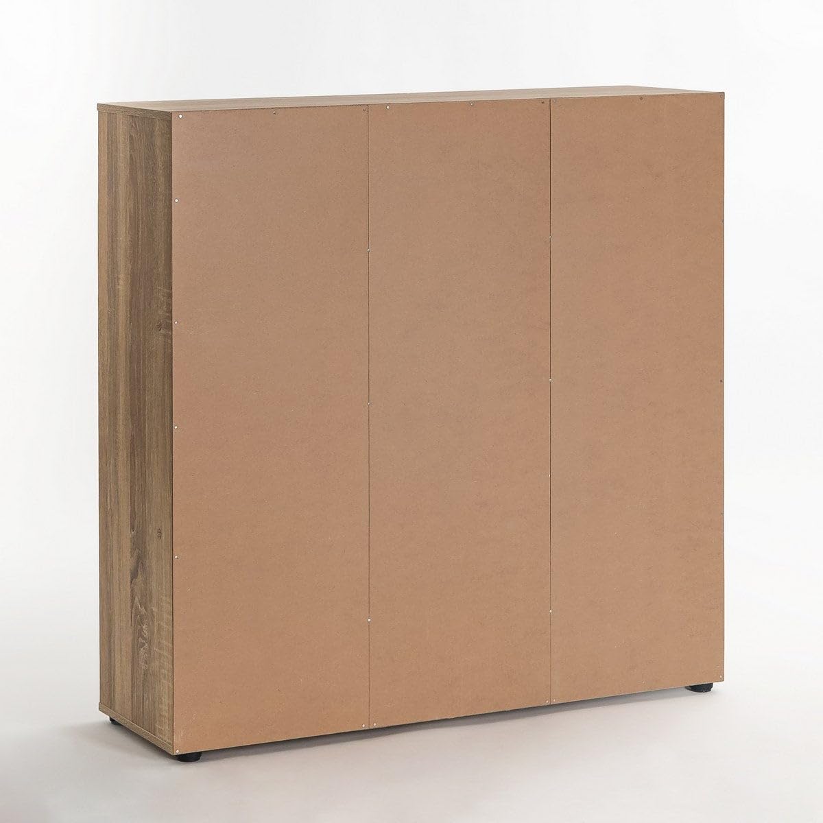 LOLAhome Estantería de Madera, Librería, Estantería Cubo con Puertas y Compartimentos Abiertos, Mueble almacenaje, en Color Natural de 90x29x90 cm para para Estudio,Dormitorio, Salón y Oficina