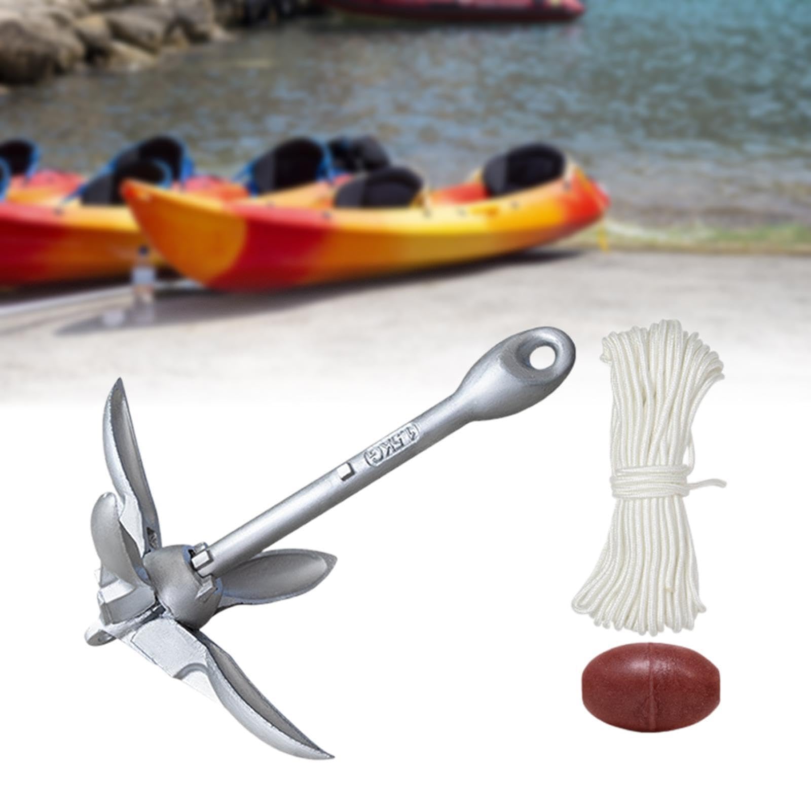 Praktische Aufbewahrung mit klappbarem Bootsanker für kleine Boote, Robustes Metall, tolles Marineankerzubehör inklusive, klappbarer Enterhaken für