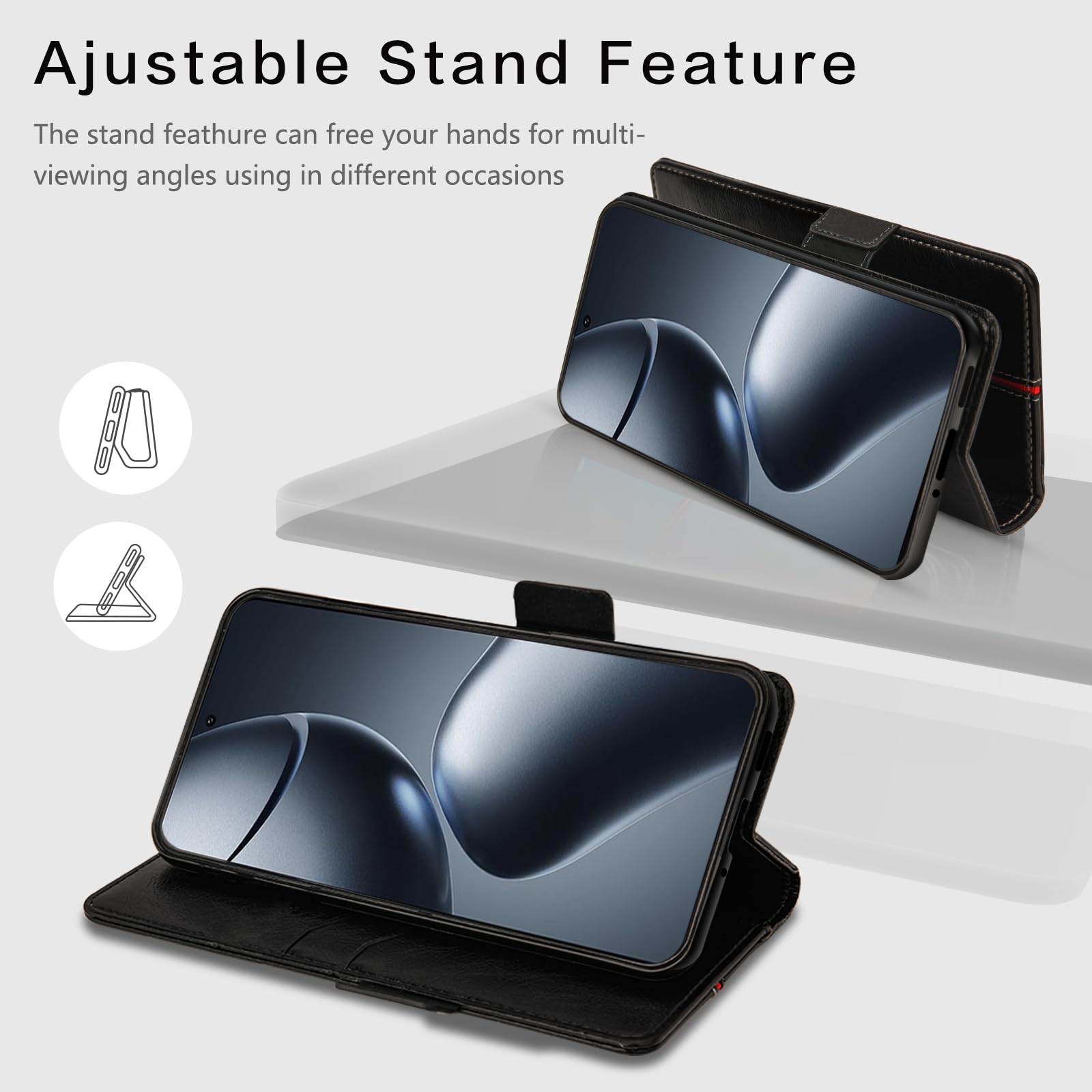 BORYA Cover per Xiaomi 14T, Premium PU Pelle+TPU Antiurto Silicone
