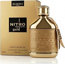 Dumont Nitro Gold Extrait De Parfum 3.4 Fl. Oz | Long Lasting Unisex Perfume | Citrus Woody Amber Fragrance | Premium Luxury Scent for Men