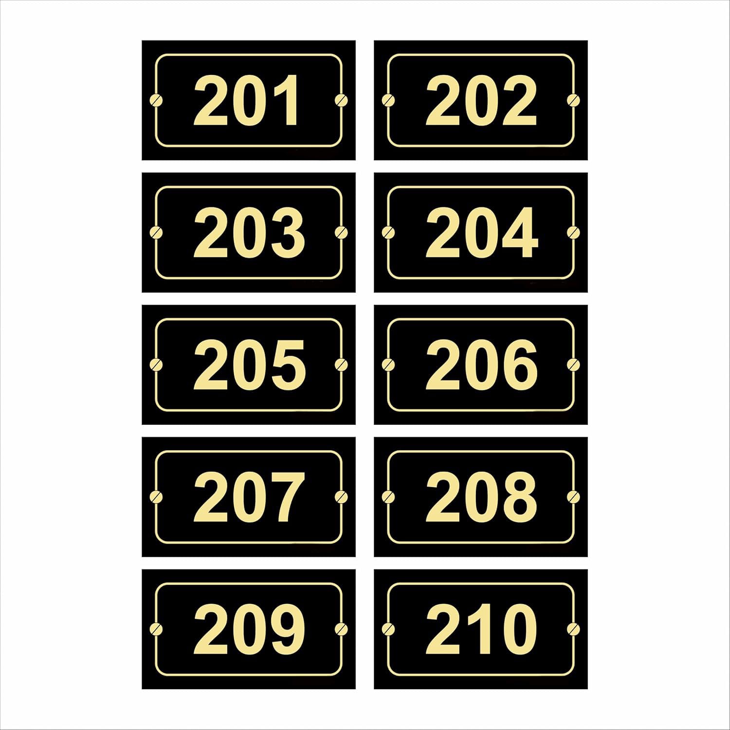 CHILLER Room Number Sticker, Waterproof Vinyl Self Adhesive, 201-210, 10 Pieces, 3.3x5.8 Inch, for Hotel Hospital Lodge Flat Door Entrance-image-16