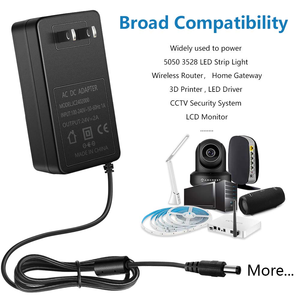 Alimentatore 12V 5A 100V-240V Con Spina CC 5.5x2.5mm - Per LED, Stampanti 3D, CCTV E Sicurezza (60W Max) - Foto 2