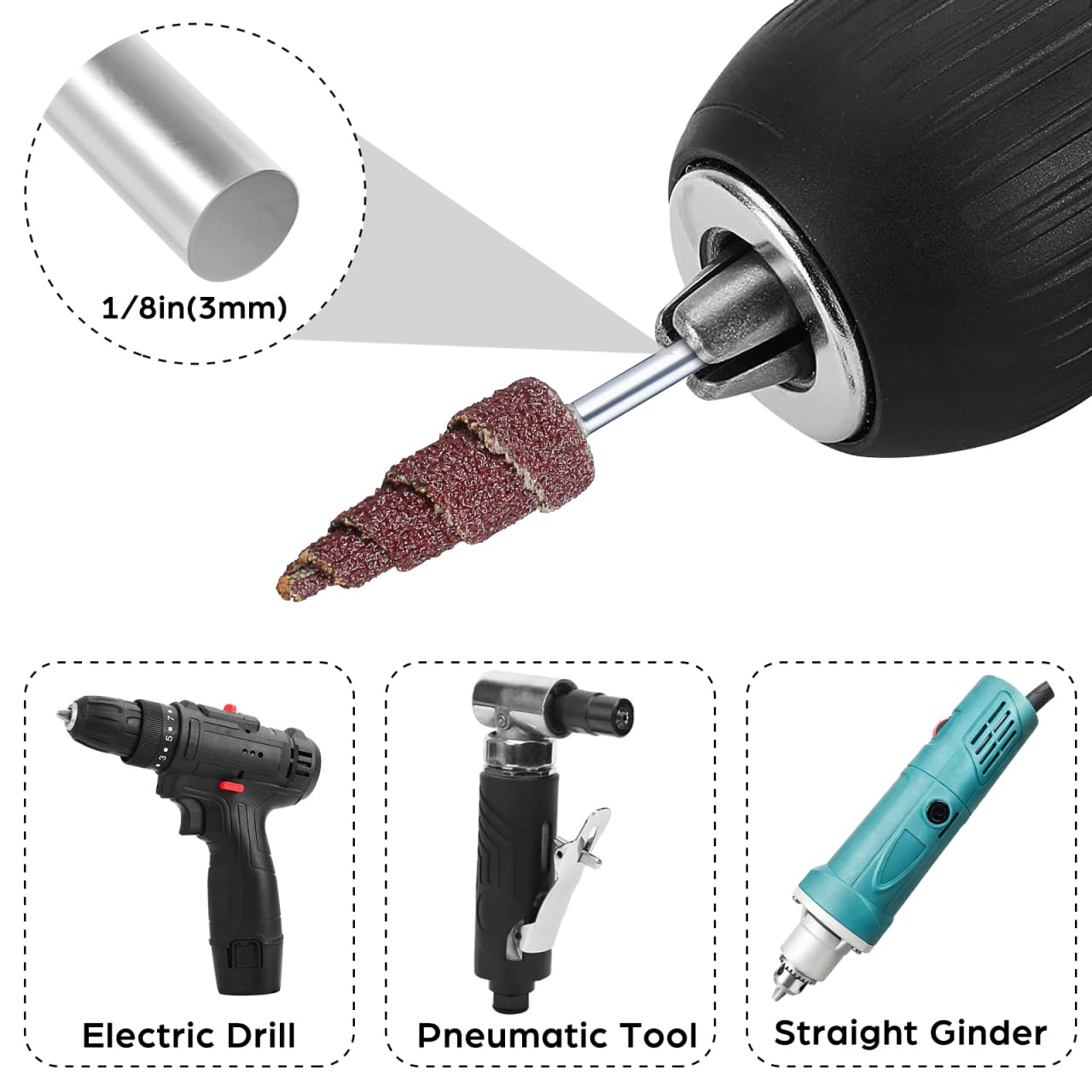 ULTECHNOVO Roue À Lamelles Abrasives Conique 20 Pièces Avec Poignée Métallique 2.2X0.4 Pouces Pour Ponçage Ébavurage Et Polissage Sur Bois Et Métal