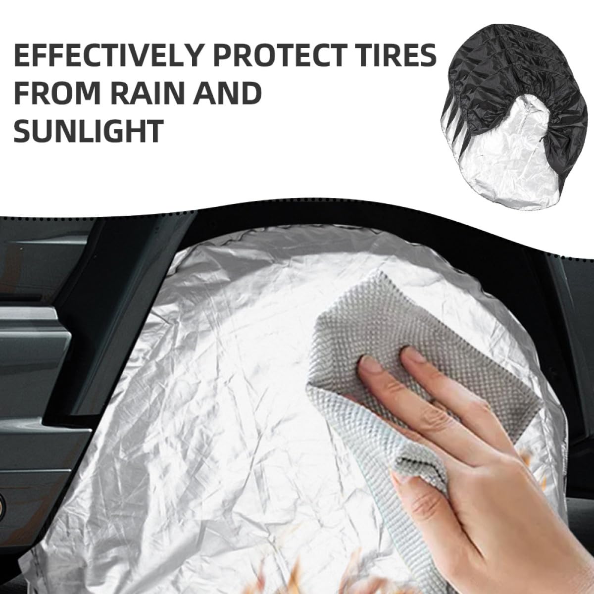 Operitacx Copertura per Pneumatici 4 Pezzi in Poliestere 190t Resistente All'acqua ai Raggi Uv, Protezione per Ruote Camper e Roulotte, per Esterni e Antifango