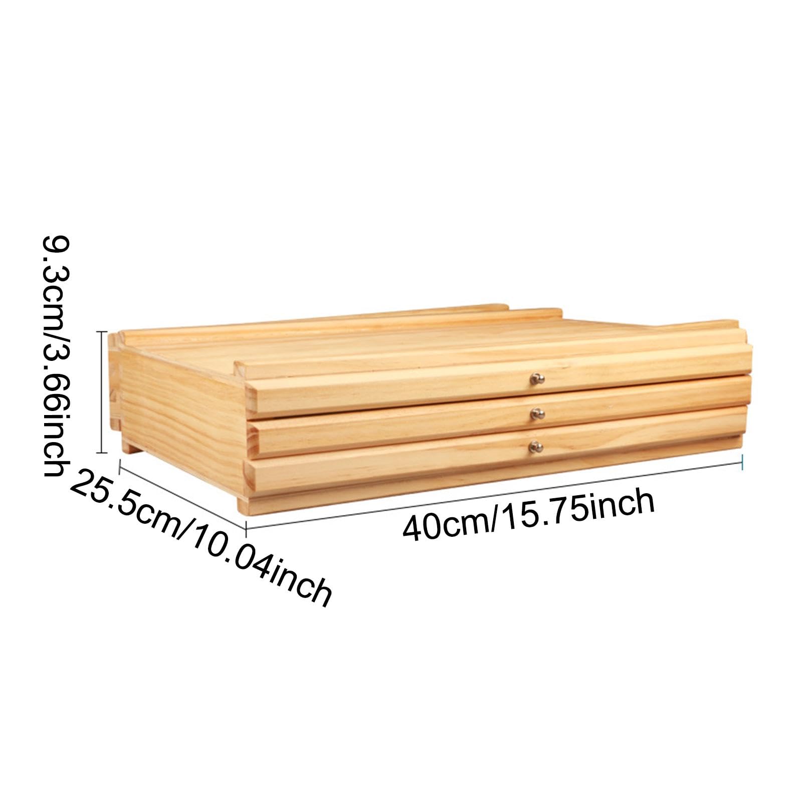 Boîte de Rangement Fournitures Artiste Coffret Bois Organisateur Matériel Compartiments Amovibles Transport Facile Convient Aux Cours Ateliers Loisirs, 3 Tiroirs