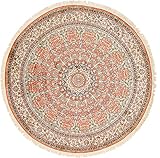 Nain Trading Kaschmir Seide 185x181 Orientteppich Teppich Rund Beige Handgeknüpft Indien