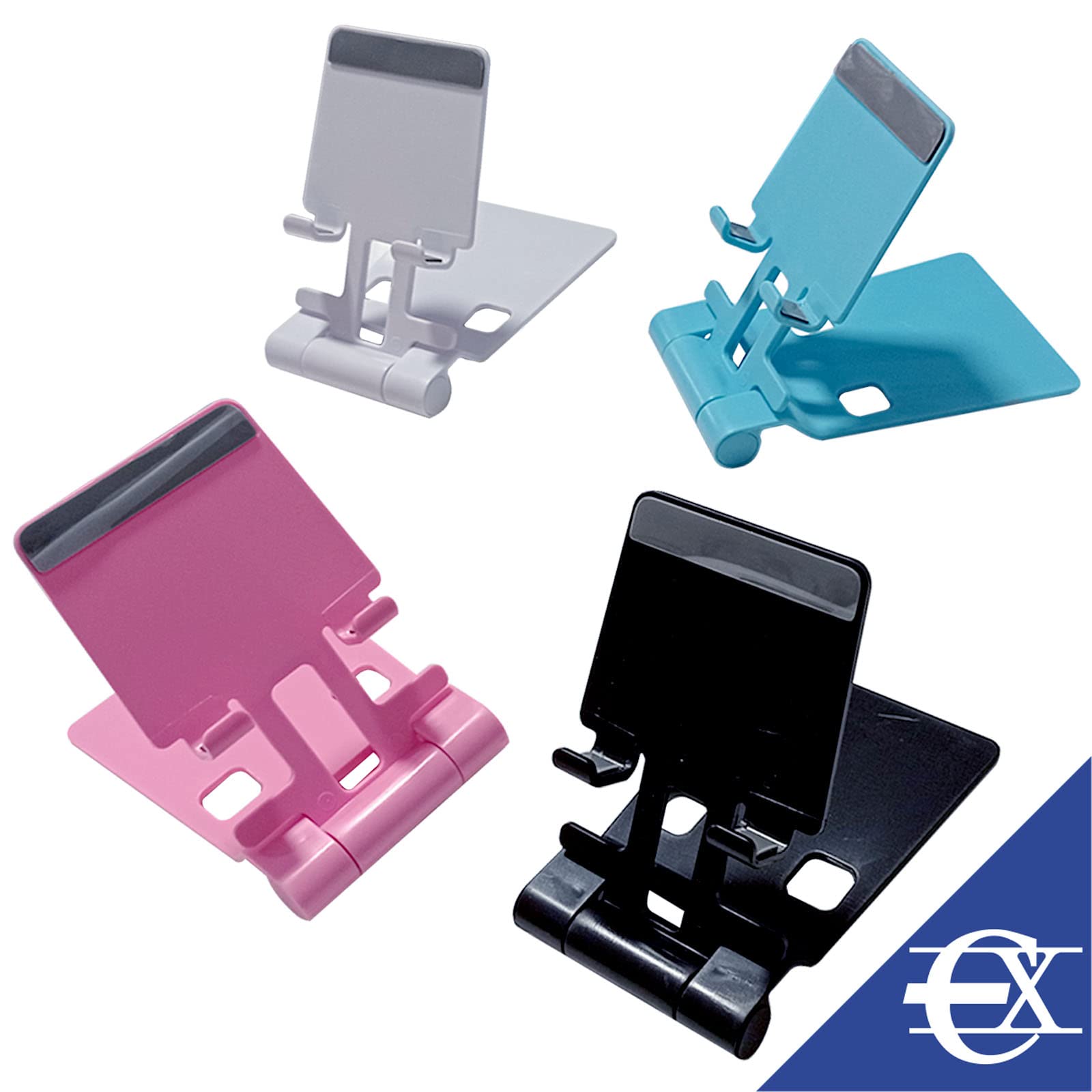 EUROXANTY Supporto per cellulare da tavolo allungabile | Supporto mobile da scrivania | Base stabile e antiscivolo | Angolo regolabile | Supporto cavo | Nero