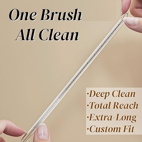 Miniatura 6 de Paquete de 4 vasos de vidrio con tapas y pajitas, vaso de café helado acanalado de 12 onzas, cristalería a rayas transparentes con cepillo de