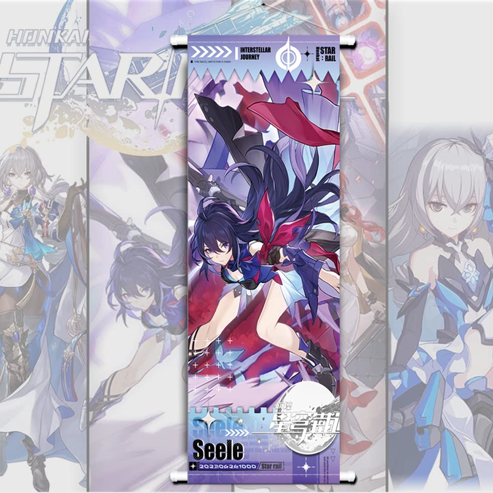 Yuedevil Honkai Star Rail Poster Welt Scroll Poster Honkai Star Rail Game Hanging Wall Art Premium Artistic Canvas for Bedroom Decor