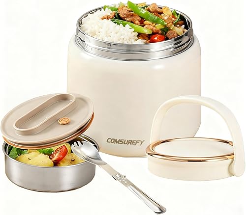 Termo de 40 onzas para adultos de comida caliente, contenedor de alimentos aislado, acero inoxidable 18/10, con aislamiento al vacío, boca ancha,