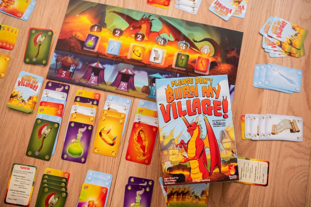 Please Don’t Burn My Village by Fireside Games | Ages 10+ | 2–5 Players | Competitive Gameplay | Strategic Card Game