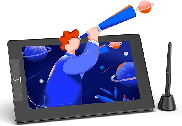 VEIKK VK1200 Graphics Drawing Tablet with Screen, 11.6'' Digital Drawing Pad Monitor with 2 Pens 8192 Levels 6 Hotkeys Electronic Writing Pad for Laptop PC for Windows Mac, Chrome OS and Linux