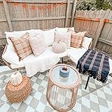 YITAHOME Rope Woven Sectional L-Shaped Sofa, 3 Pieces Patio Furniture Set for Patio Backyard Poolside, Wicker Conversation Set with Cushions, Detachable Lounger, Side Table - Beige